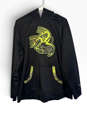 Legendary Whitetails Black and Neon Green Hoodie-hunting, deer, warm